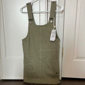 Pull&Bear Pacific Republic Green Denim Overall Dress M NWT